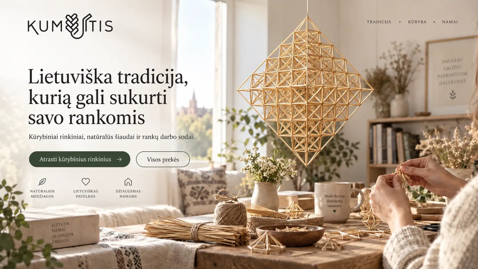 Lietuviški šiaudiniai sodai ir kūryba iš šiaudų | Kumutis
